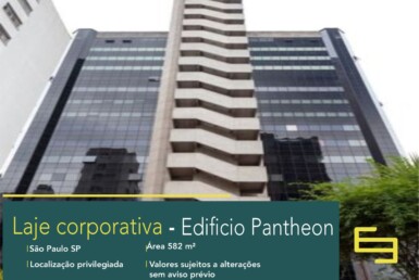 Lajes corporativas no Pinheiros para locação com 11 vagas em SP