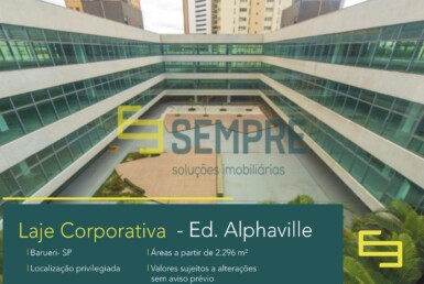 Laje corporativa para alugar no Alphaville em São Paulo