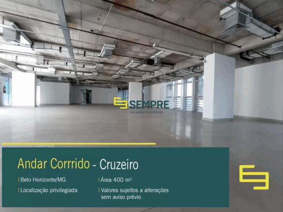 Andar corporativo para alugar no Cruzeiro – BH
