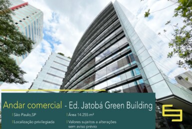 Aluguel de andar corrido Cidade Monções- Edifício Jatobá Green Building. Salas/andares comerciais/prédios de escritórios para alugar em BH