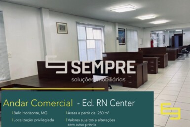 Andar comercial na Savassi - Belo Horizonte. Edifício RN Center, este prédio comercial de salas corporativas para locação.