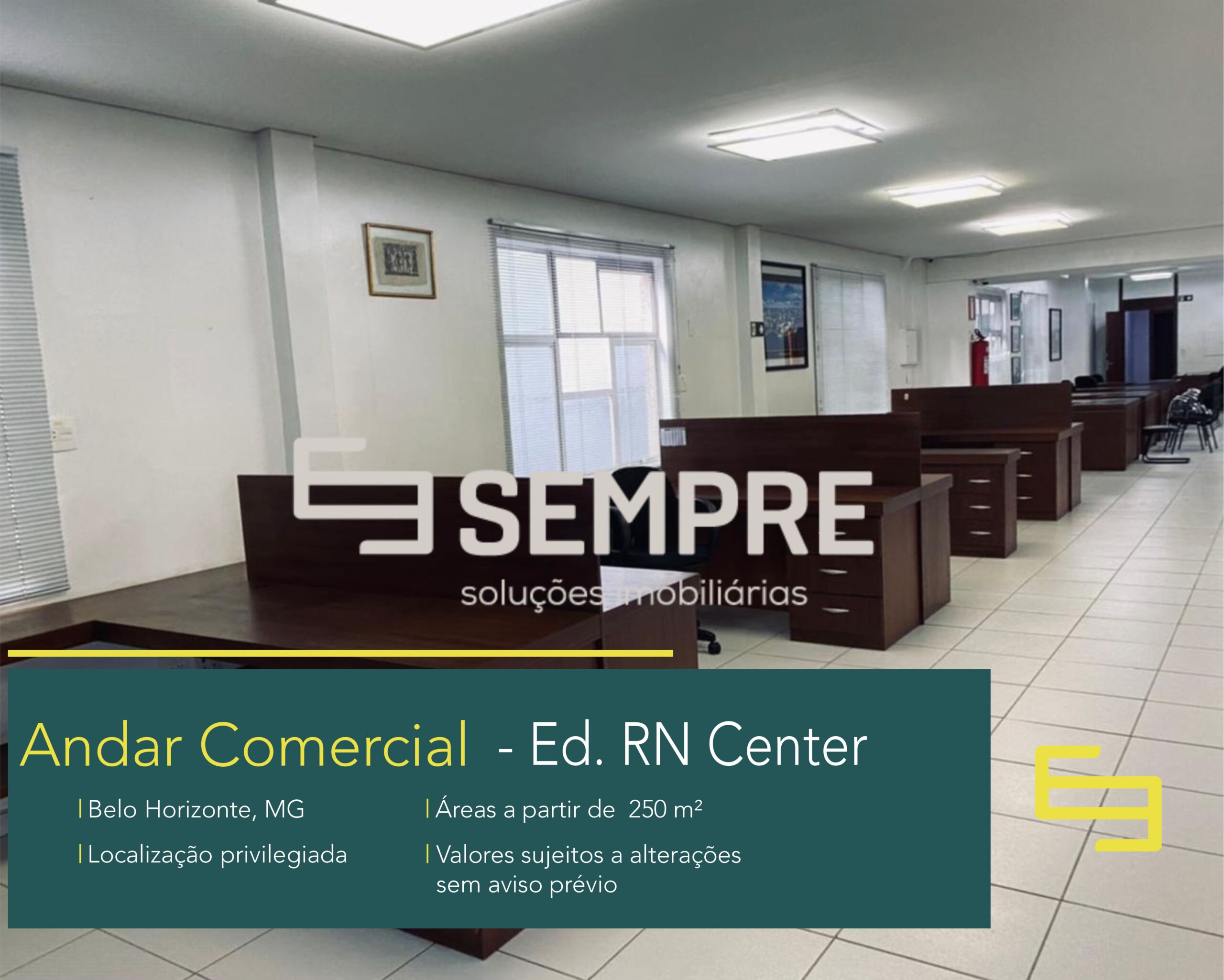 Andar comercial na Savassi - Belo Horizonte. Edifício RN Center, este prédio comercial de salas corporativas para locação.