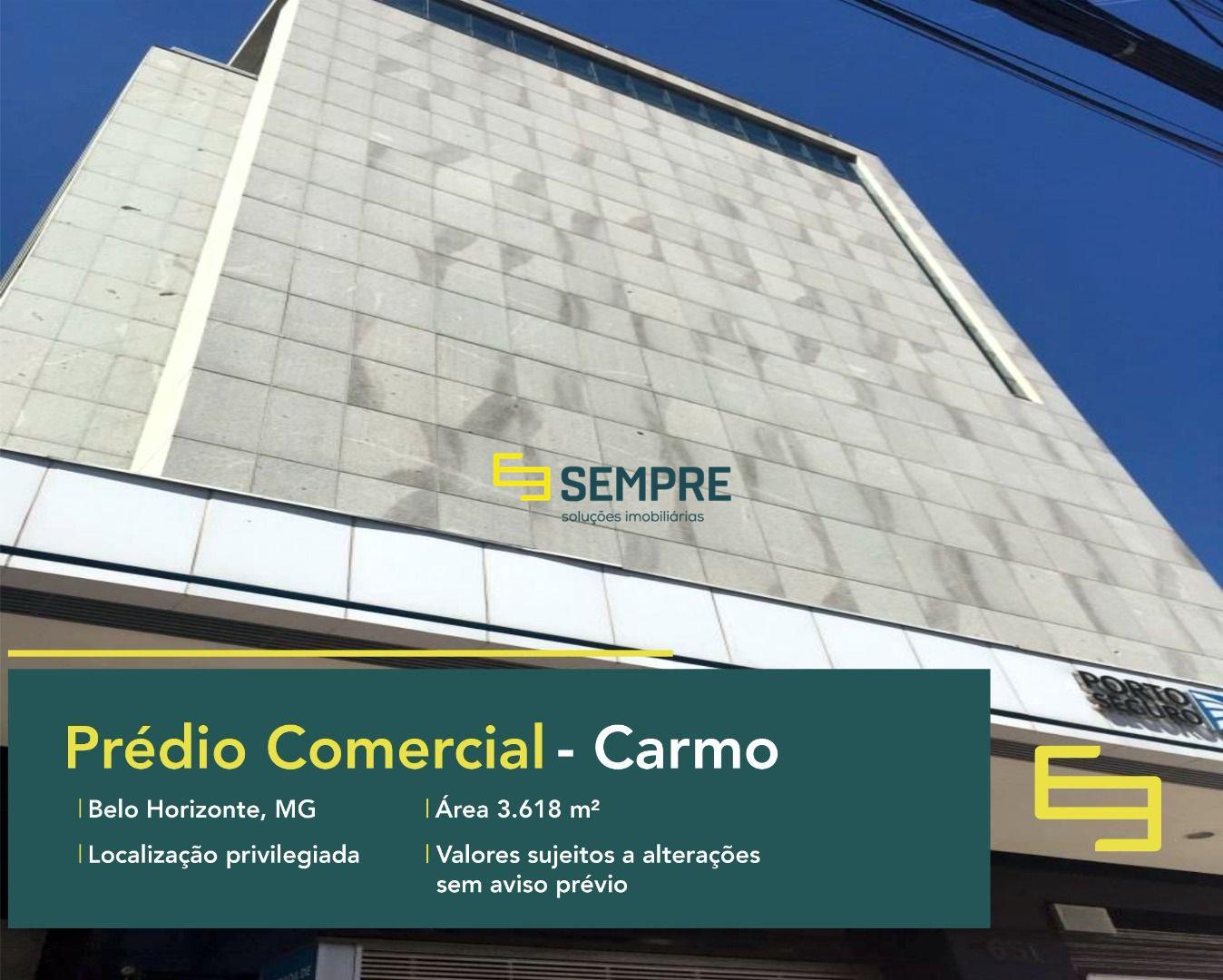 Prédio corporativo para locação com 11 vagas no Carmo em Belo Horizonte. Prédio comercial para locação de salas comerciais.