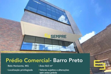 Prédio comercial para locação com 5 vagas no Barro Preto em Belo Horizonte. Prédio comercial com salas comerciais para alugar.