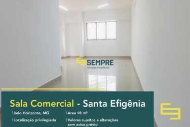 Sala comercial com 98 m² no Santa Efigênia - Belo Horizonte