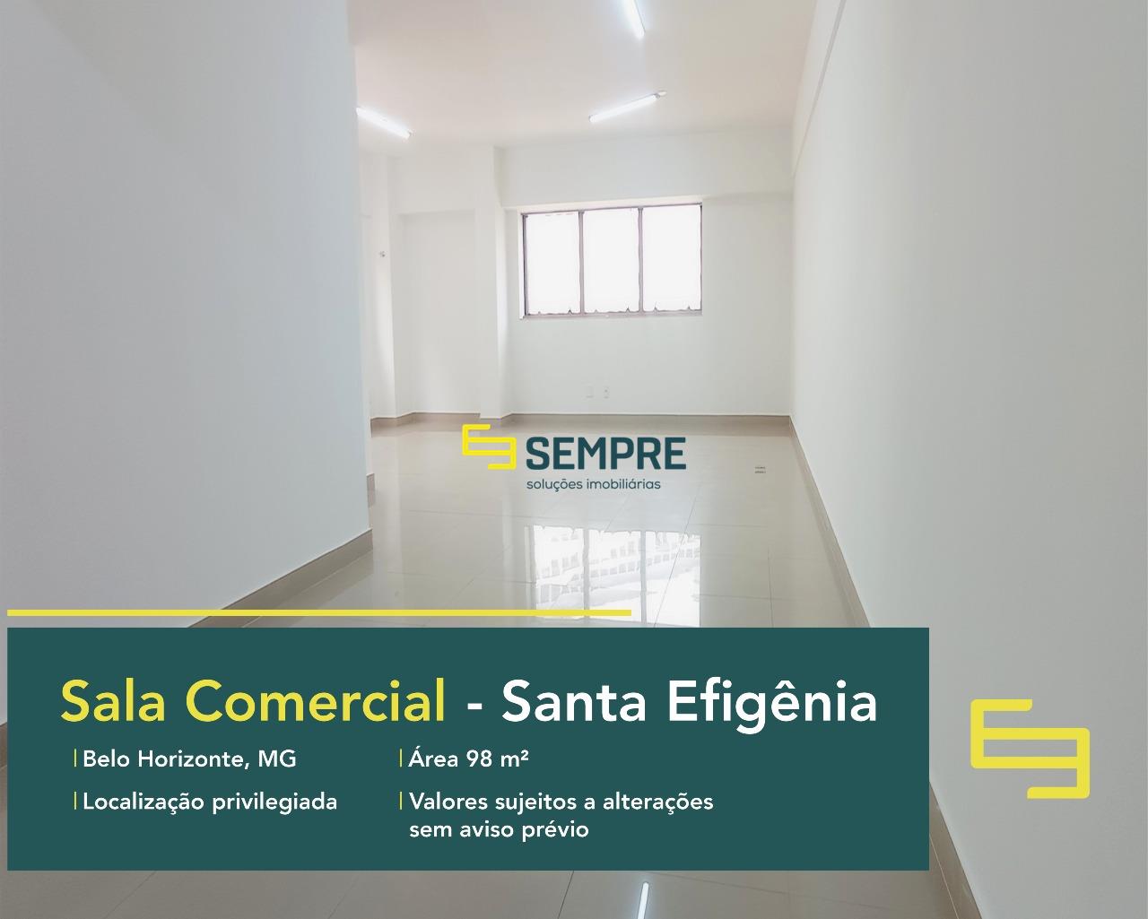 Sala comercial com 98 m² no Santa Efigênia - Belo Horizonte