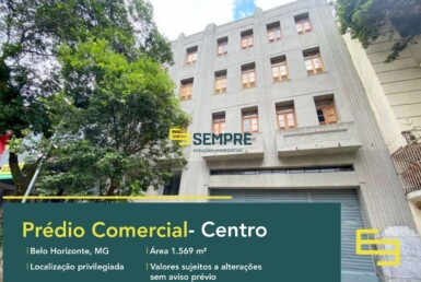 Prédio comercial no Centro de Belo Horizonte com portaria 24h Prédio de salas comerciais para alugar conta com áreas a partir de 1.569 m².