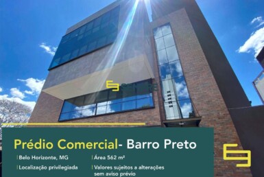 Prédio comercial para alugar no Barro Preto com 5 vagas em BH. Este prédio de salas comerciais para locação de salas em Belo Horizonte.