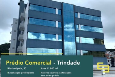 Prédio comercial para vender no bairro Trindade em Florianópolis, excelente localização. O ponto comercial conta com área de 11.836 m².