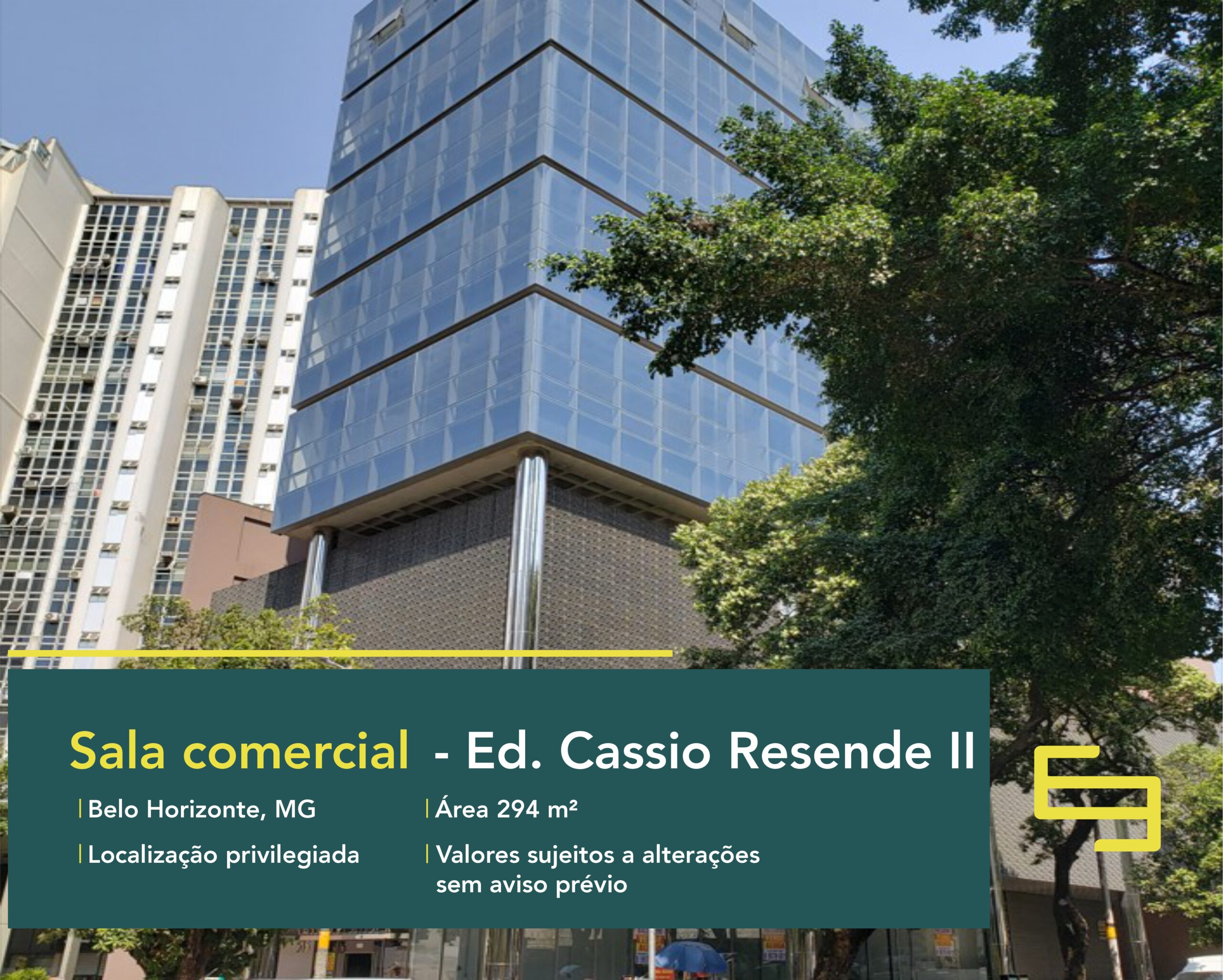 Sala comercial para alugar no Lourdes em Belo Horizonte, excelente localização. O andar comercial conta, sobretudo, com área de 294 m².