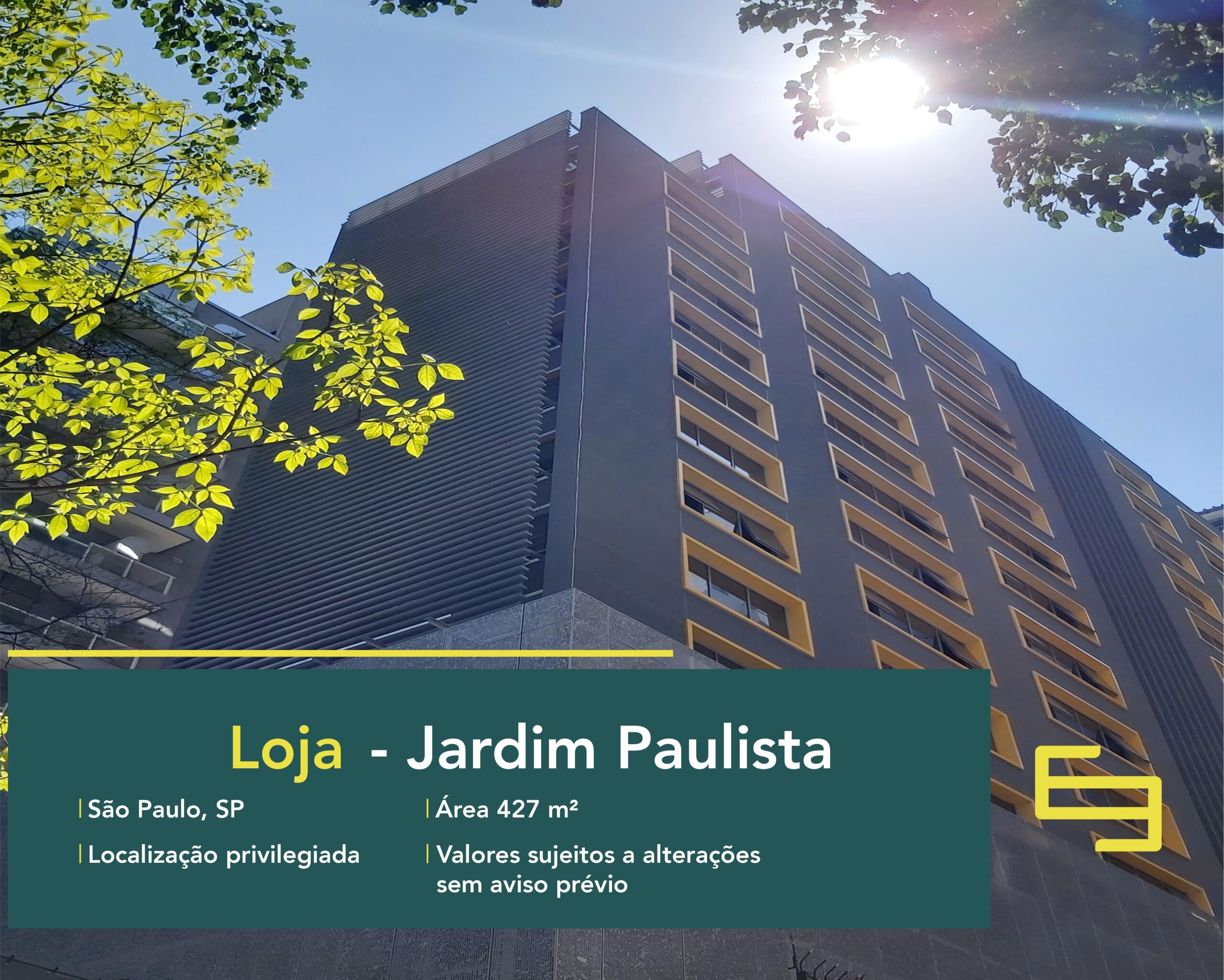 Loja para alugar no Jardim Paulista em São Paulo, excelente localização! O estabelecimento comercial conta, sobretudo, com área de 427 m².