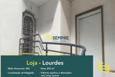 Loja para alugar no bairro Lourdes com 294 m² em Belo Horizonte
