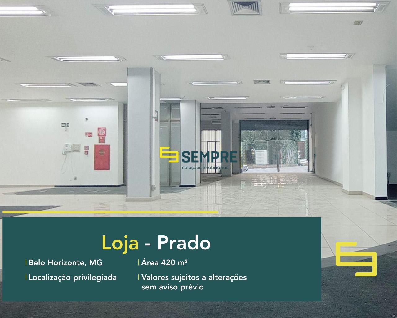 Loja para alugar no Prado em Belo Horizonte, excelente localização. O estabelecimento comercial conta, sobretudo, com área de 420 m².