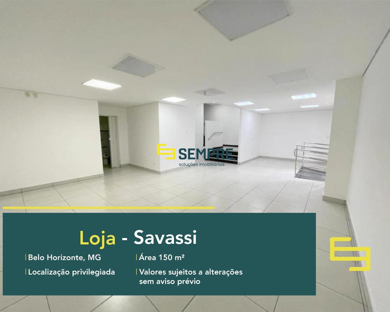 Loja para alugar na Savassi com mezanino em Belo Horizonte. O estabelecimento comercial conta, sobretudo, com área de 150 m².