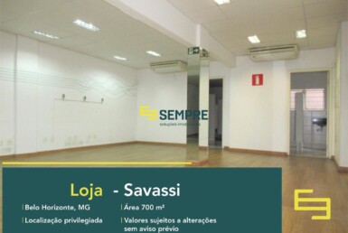 Loja na Savassi para alugar em Belo Horizonte em excelente localização!. O estabelecimento comercial conta, sobretudo, com área de 540 m².
