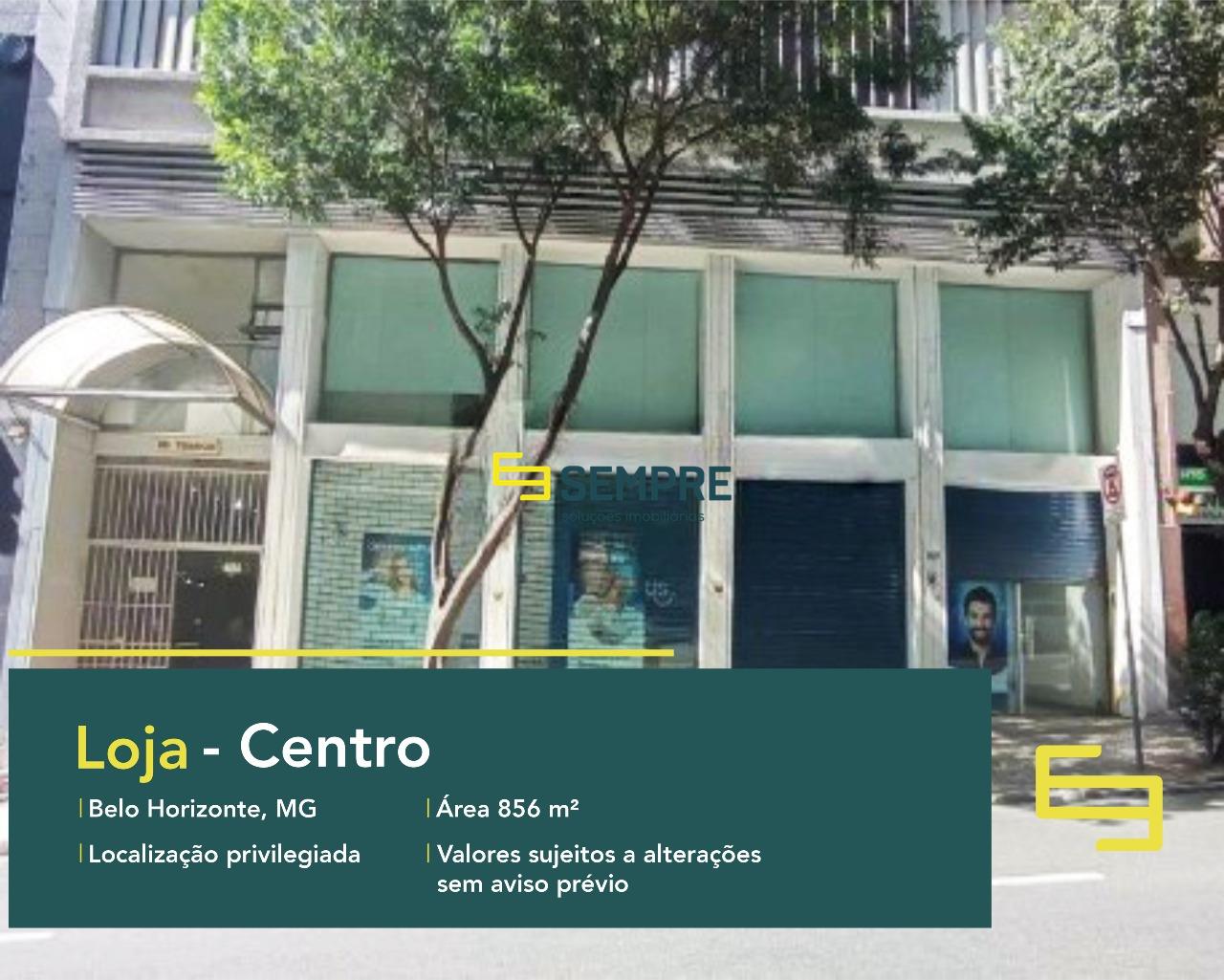 Loja para alugar no bairro Centro em Belo Horizonte. O estabelecimento comercial conta, sobretudo, com área de 856 m².