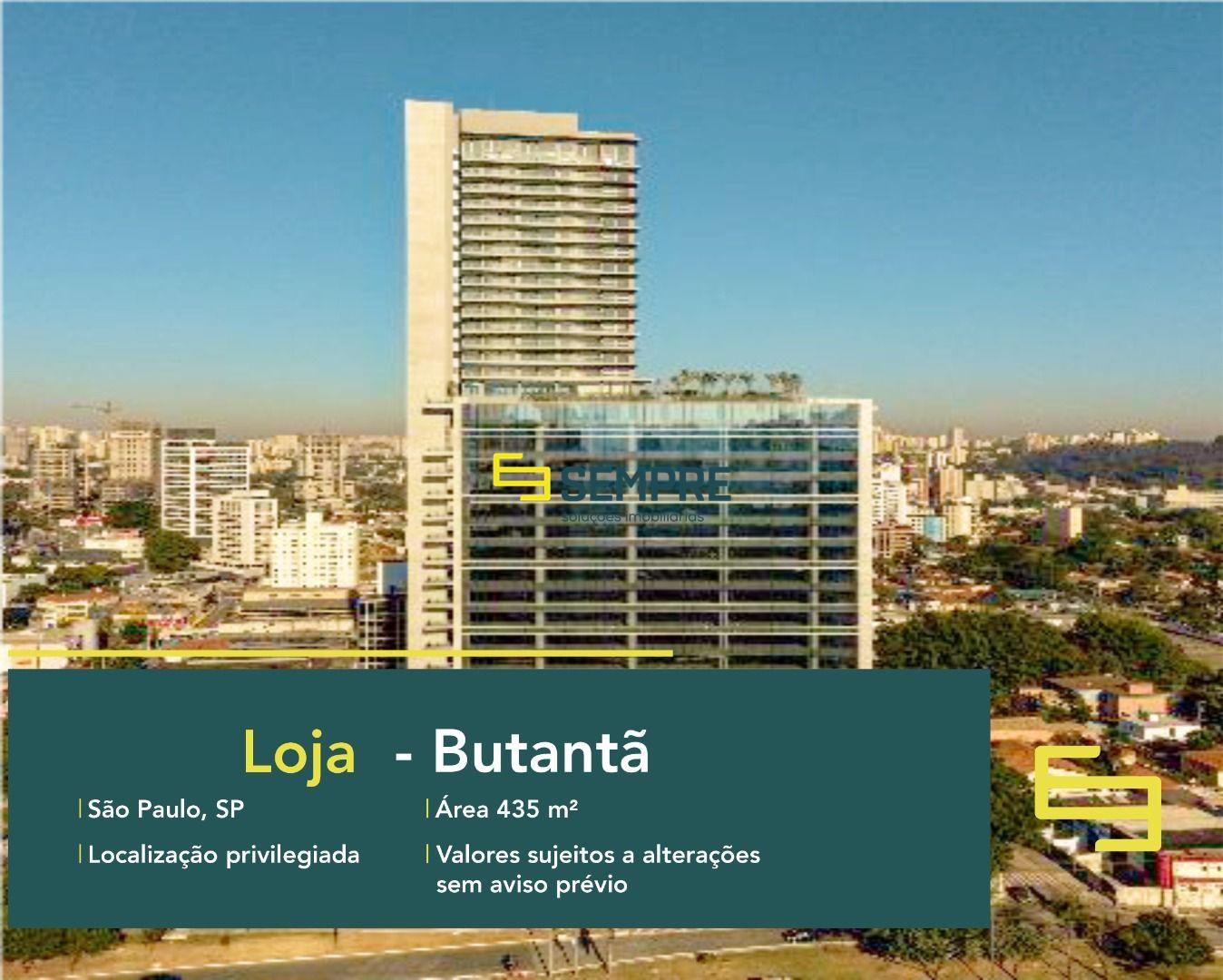 Loja para locação no Butantã em São Paulo. Edifício River One, o estabelecimento comercial conta, sobretudo, com área de 435 m².