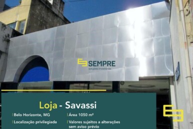 Loja para alugar na Savassi em Belo Horizonte, excelente localização! O estabelecimento comercial conta, sobretudo, com área de 1050 m².