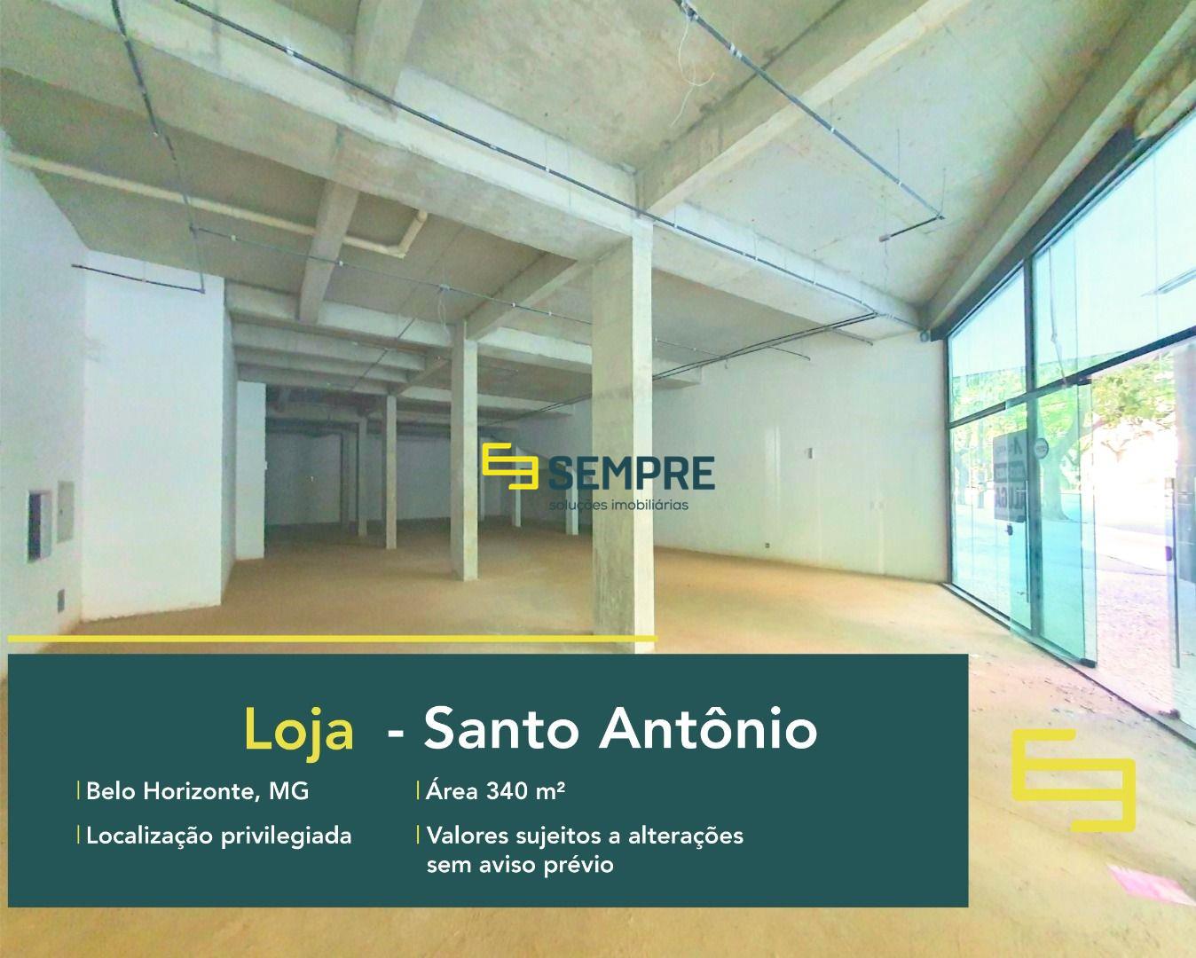 Loja para alugar no Santo Antônio em BH, excelente localização. O Estabelecimento comercial para alugar, conta sobretudo, com área de 340 m².