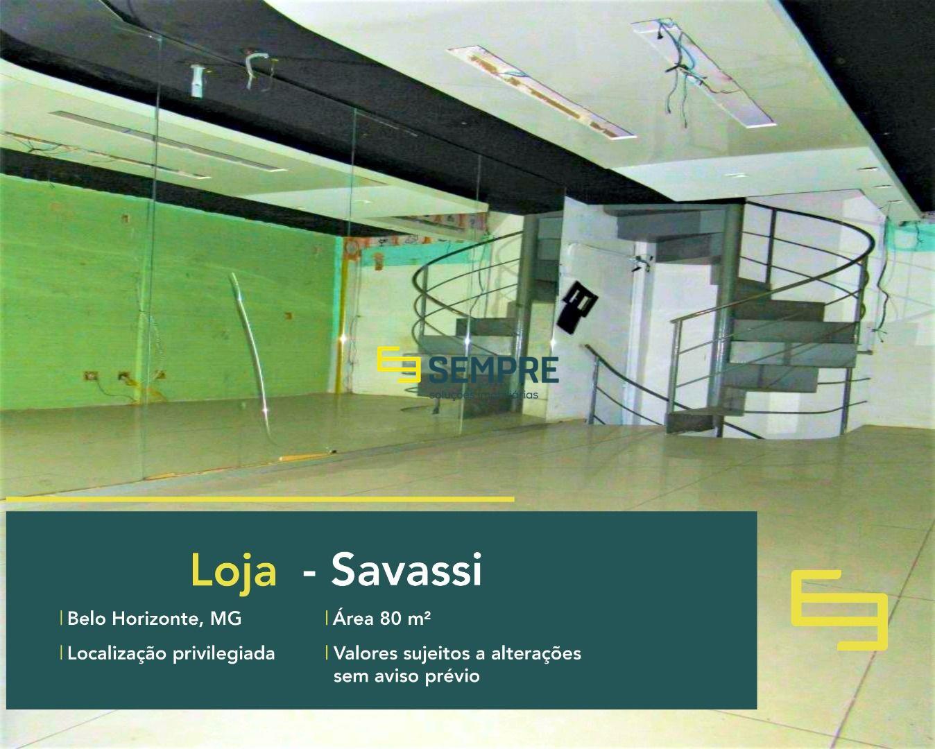 Loja a venda na Savassi com excelente localização. O estabelecimento comercial para alugar, conta sobretudo, com área de 80 m².