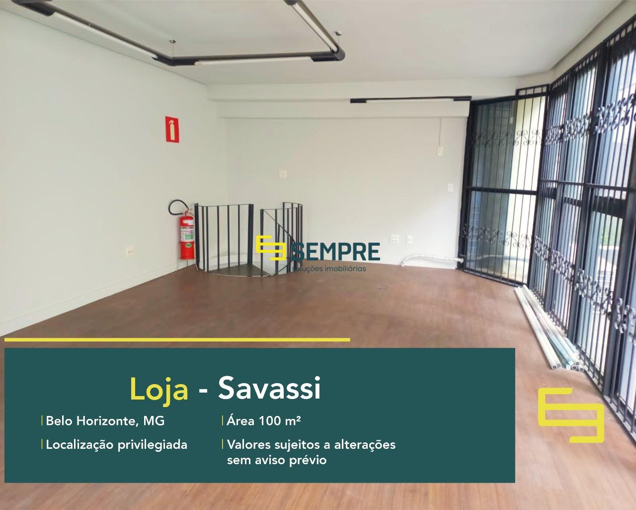 Loja para alugar no centro da Savassi em Belo Horizonte. O estabelecimento comercial para alugar conta, sobretudo, com área de 75 m².