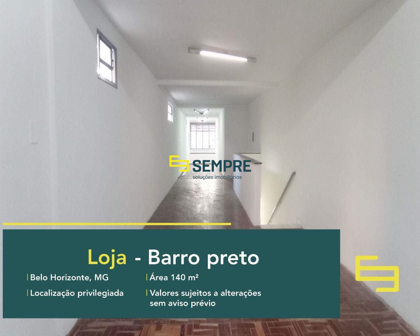 Loja para locação no Barro Preto em Belo Horizonte em excelente localização. Ponto comercial para alugar conta sobretudo com área de 140 m².