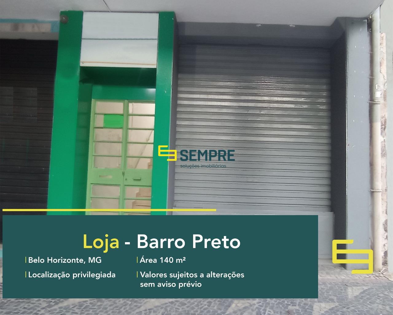 Loja para venda no Barro Preto em Belo Horizonte. Ponto comercial para venda conta, sobretudo, com área de 140 m².
