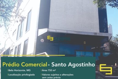 Prédio comercial para alugar no Santo Agostinho em Belo Horizonte. O estabelecimento comercial conta, sobretudo, com área de 750 m².