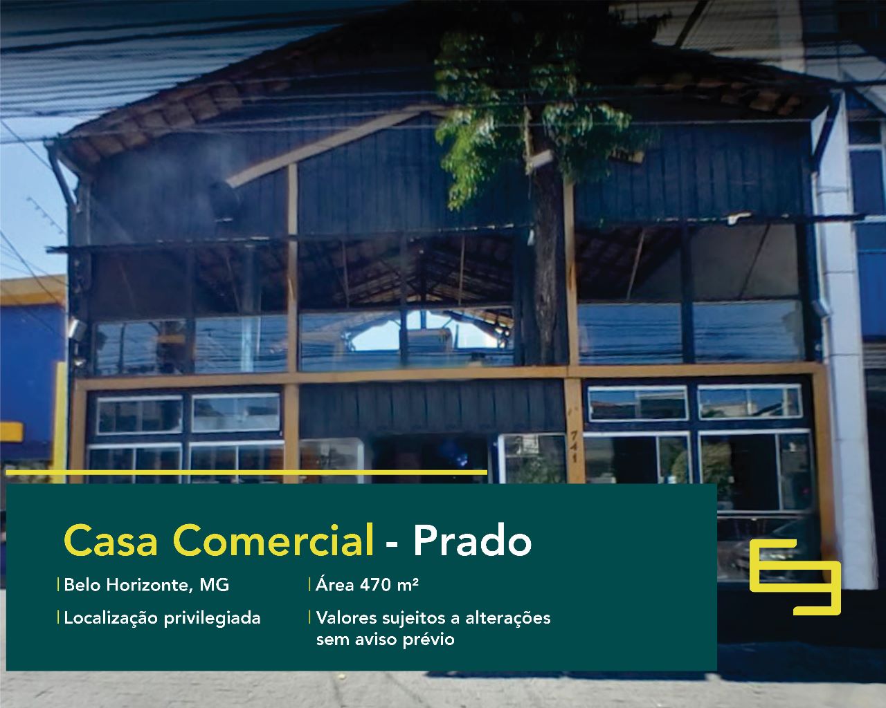 Casa comercial para vender no Prado em Belo Horizonte, excelente localização. O estabelecimento comercial conta com área de 470 m².