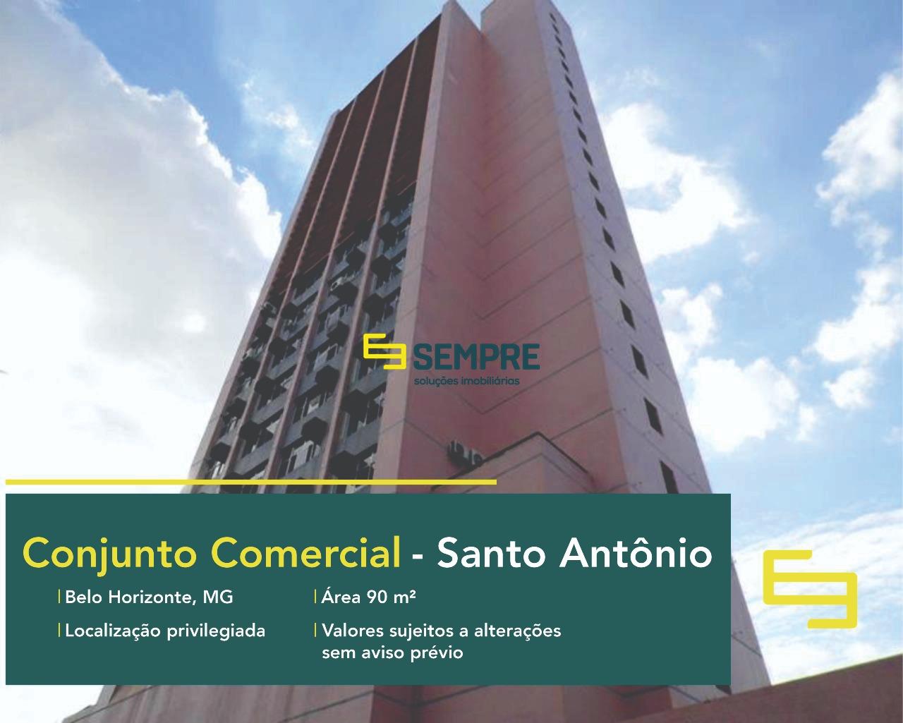 Conjunto de salas comerciais para vender no Santo Antônio em Belo Horizonte. O estabelecimento comercial conta com área de 45 m² cada.