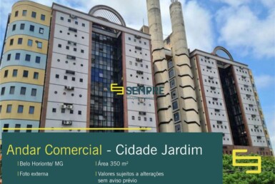 Andar comercial no Cidade Jardim para alugar na cidade de Belo Horizonte, excelente localização! O estabelecimento conta com área de 350 m².