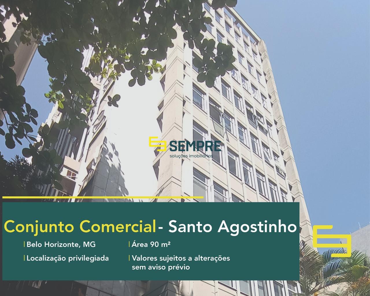 Conjunto de salas comerciais para vender em Belo Horizonte, excelente localização. O estabelecimento comercial conta com área de 90 m².