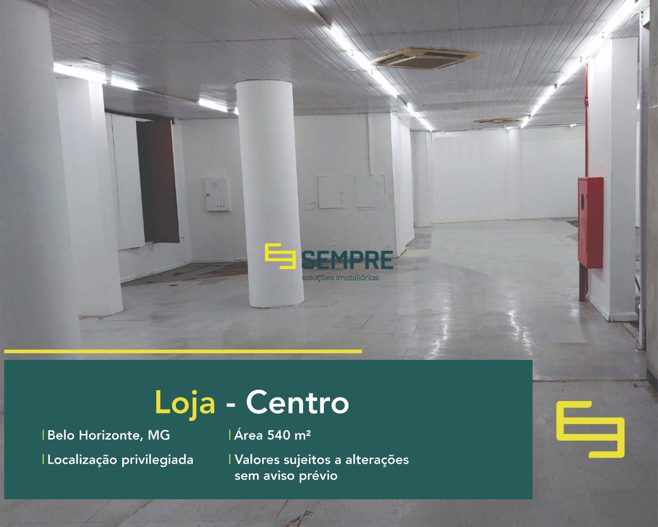Ponto comercial para alugar no Centro de Belo Horizonte, excelente localização. O estabelecimento comercial conta com área de 540 m².