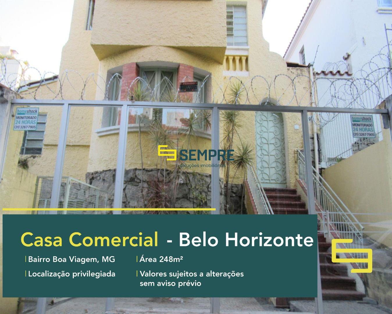 Casa comercial no bairro Boa Viagem em Belo Horizonte, excelente localização. O estabelecimento comercial conta com área de 248 m².