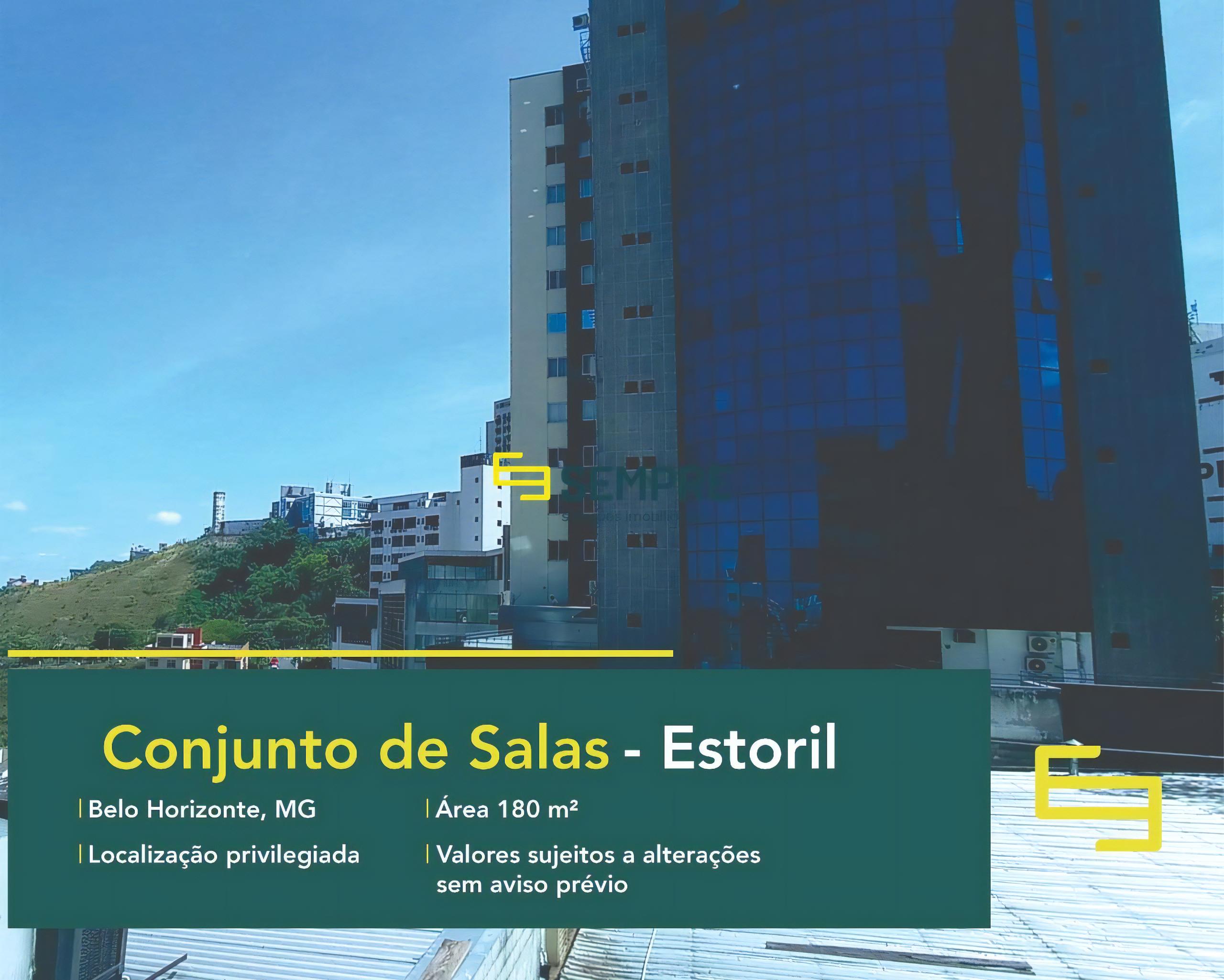 Sala comercial no Estoril para alugar em Belo Horizonte, excelente localização. O estabelecimento comercial conta com área de 180 m².