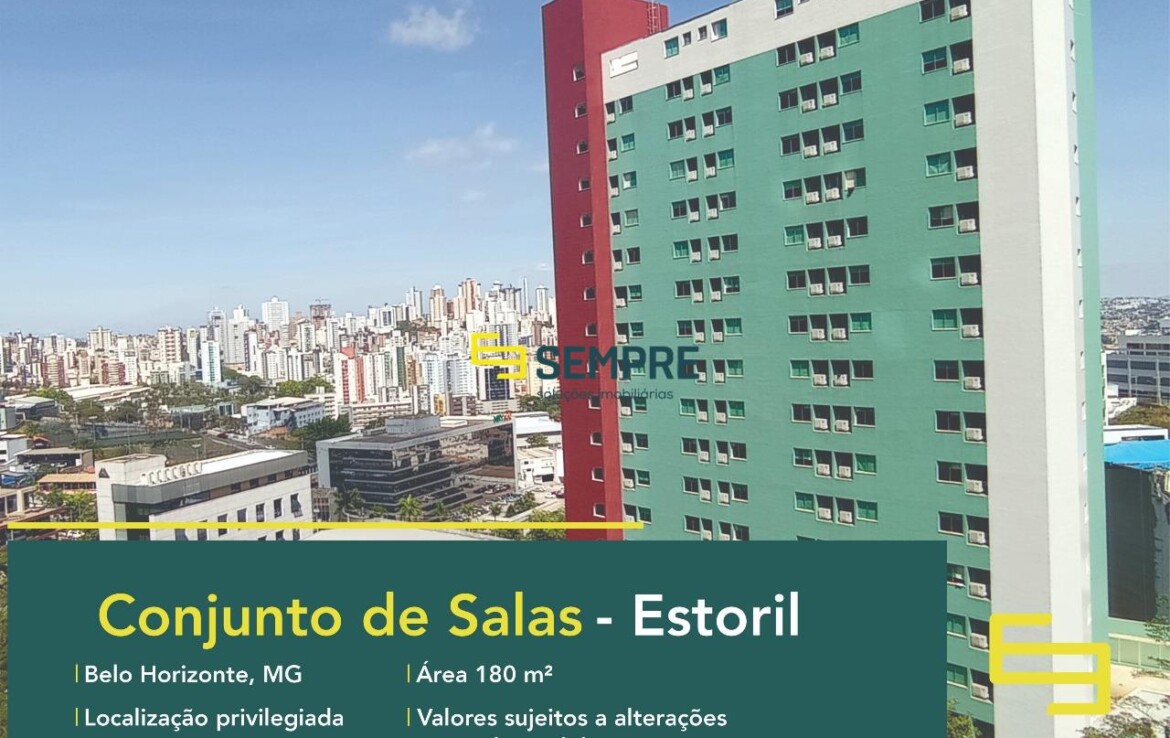 Sala comercial no Estoril para vender em Belo Horizonte, excelente localização. O estabelecimento comercial conta com área de 180 m².