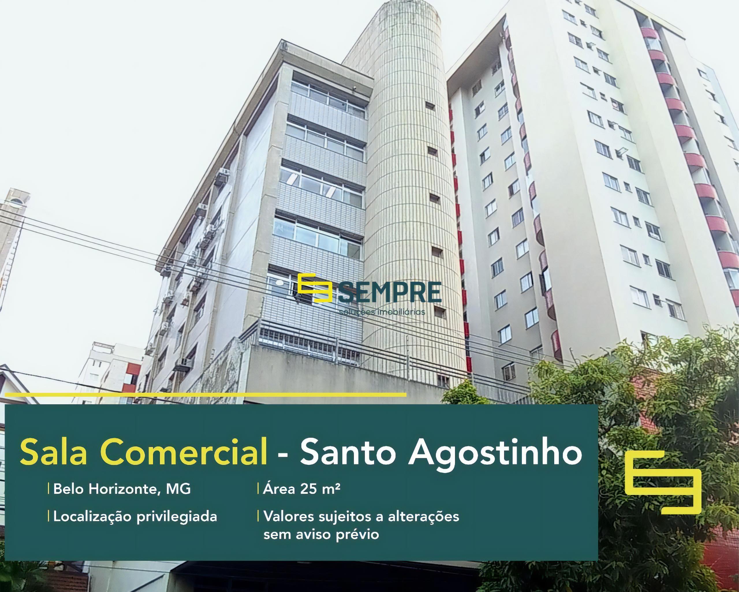 Sala comercial no bairro Santo Agostinho à venda em Belo Horizonte, excelente localização. O ponto comercial conta com área de 25 m².