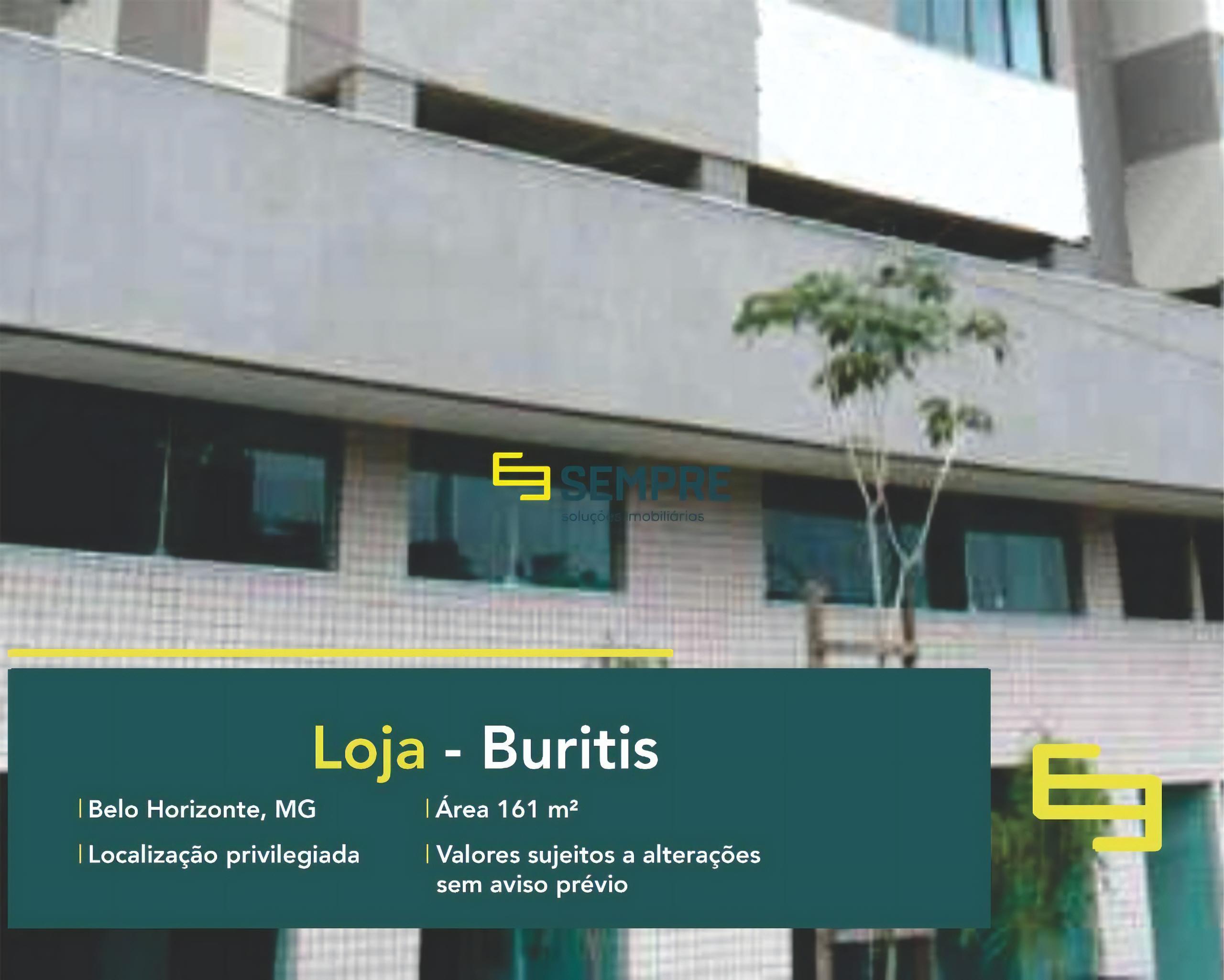 Loja à venda no Buritis em Belo Horizonte, excelente localização. O estabelecimento comercial conta com área de 161,69 m².