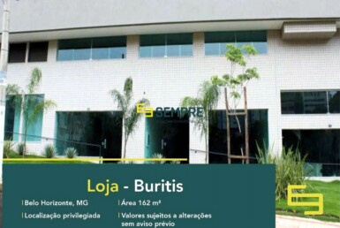 Loja à venda no bairro Buritis em Belo Horizonte, excelente localização. O estabelecimento comercial conta com área de 162,51 m².