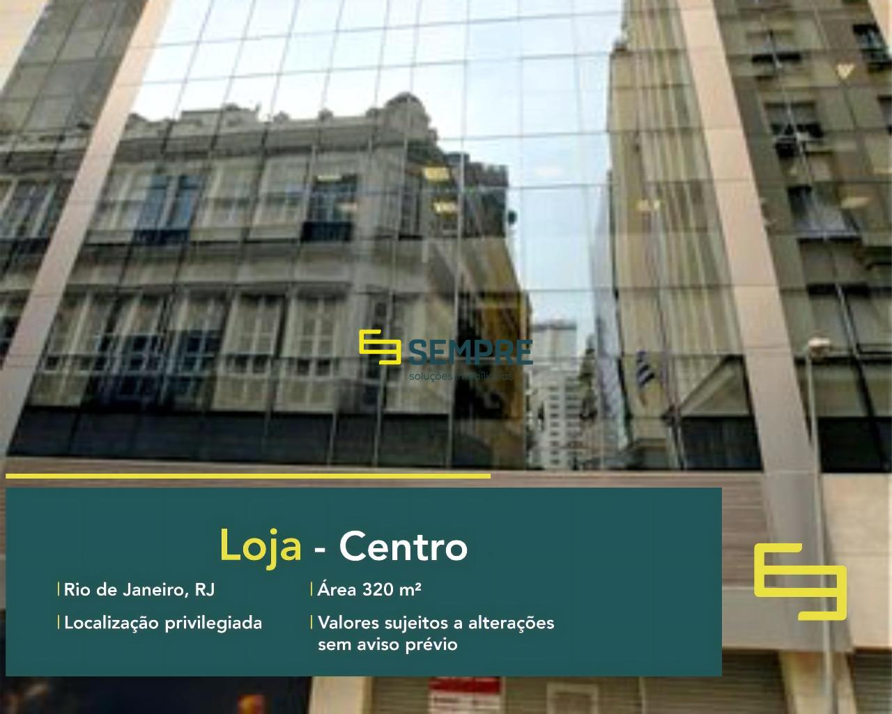 Andar corporativo para locação no Centro do Rio de Janeiro em excelente localização. O estabelecimento comercial conta com área de 320 m².