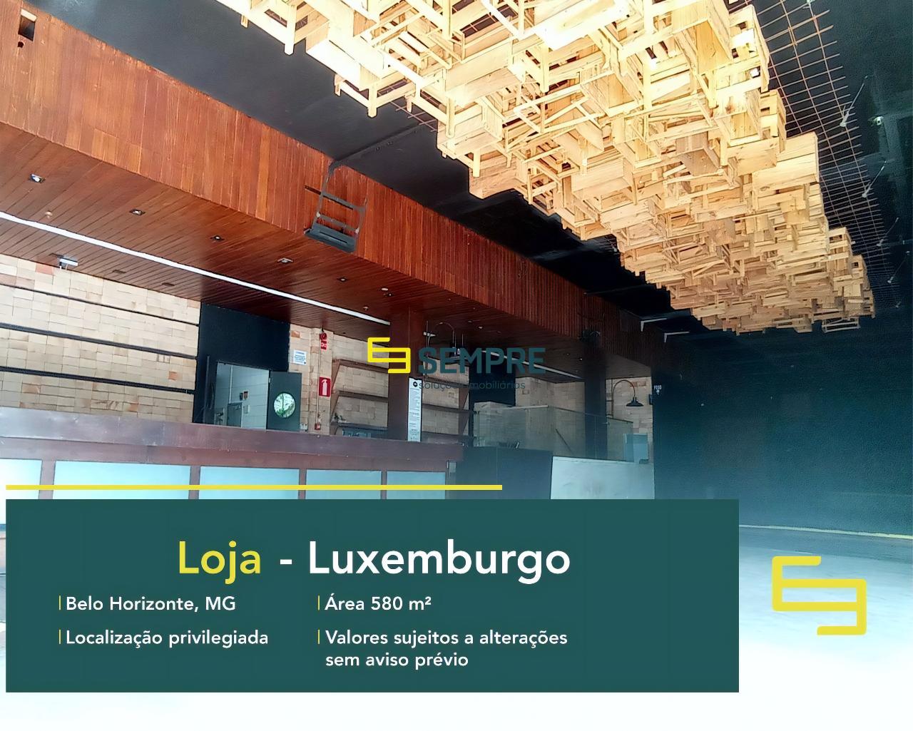 Loja no Luxemburgo para alugar em Belo Horizonte, excelente localização. O estabelecimento comercial conta com área de 580 m².