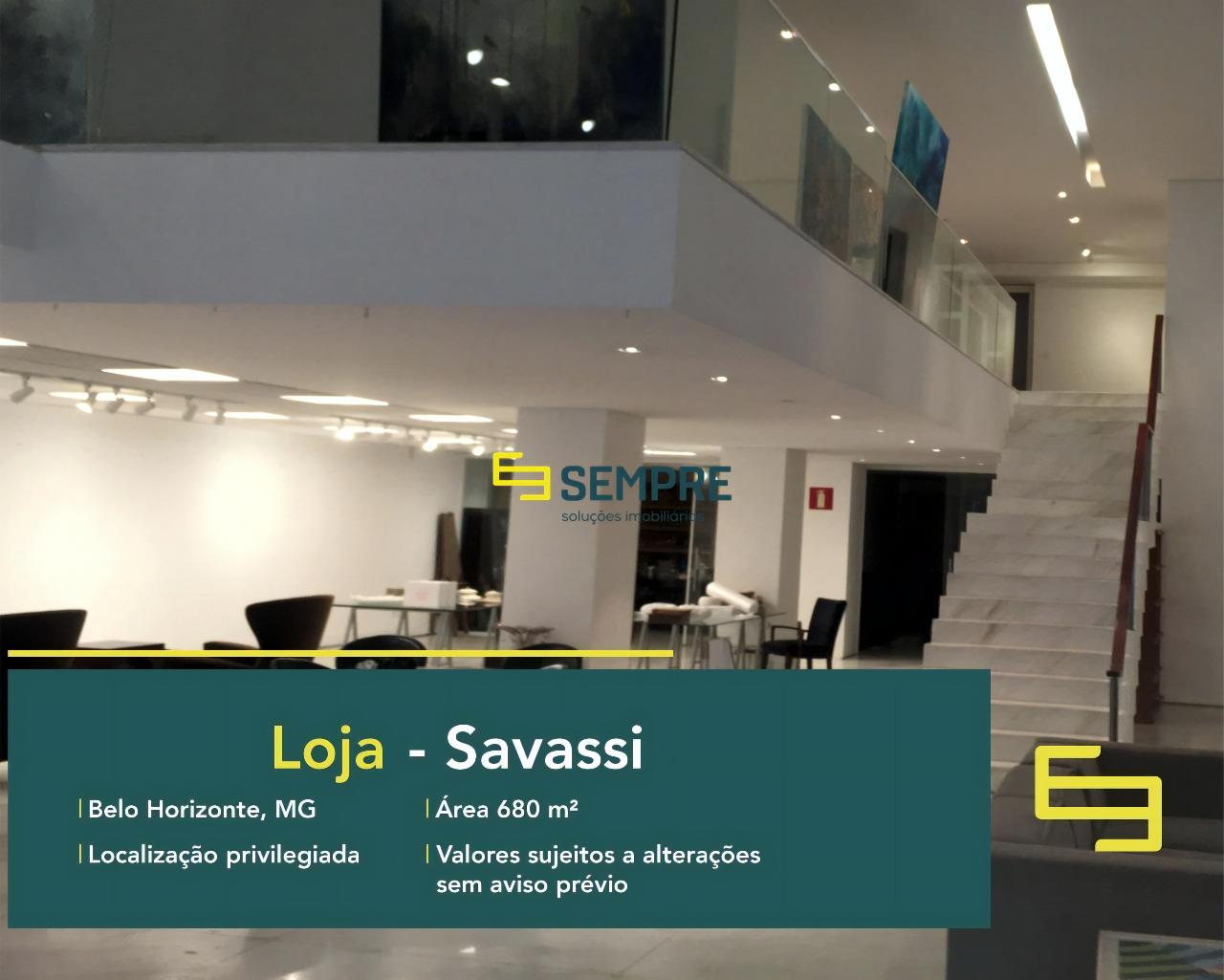 Loja no bairro Savassi para alugar em Belo Horizonte, excelente localização. O estabelecimento comercial conta com área de 680 m².