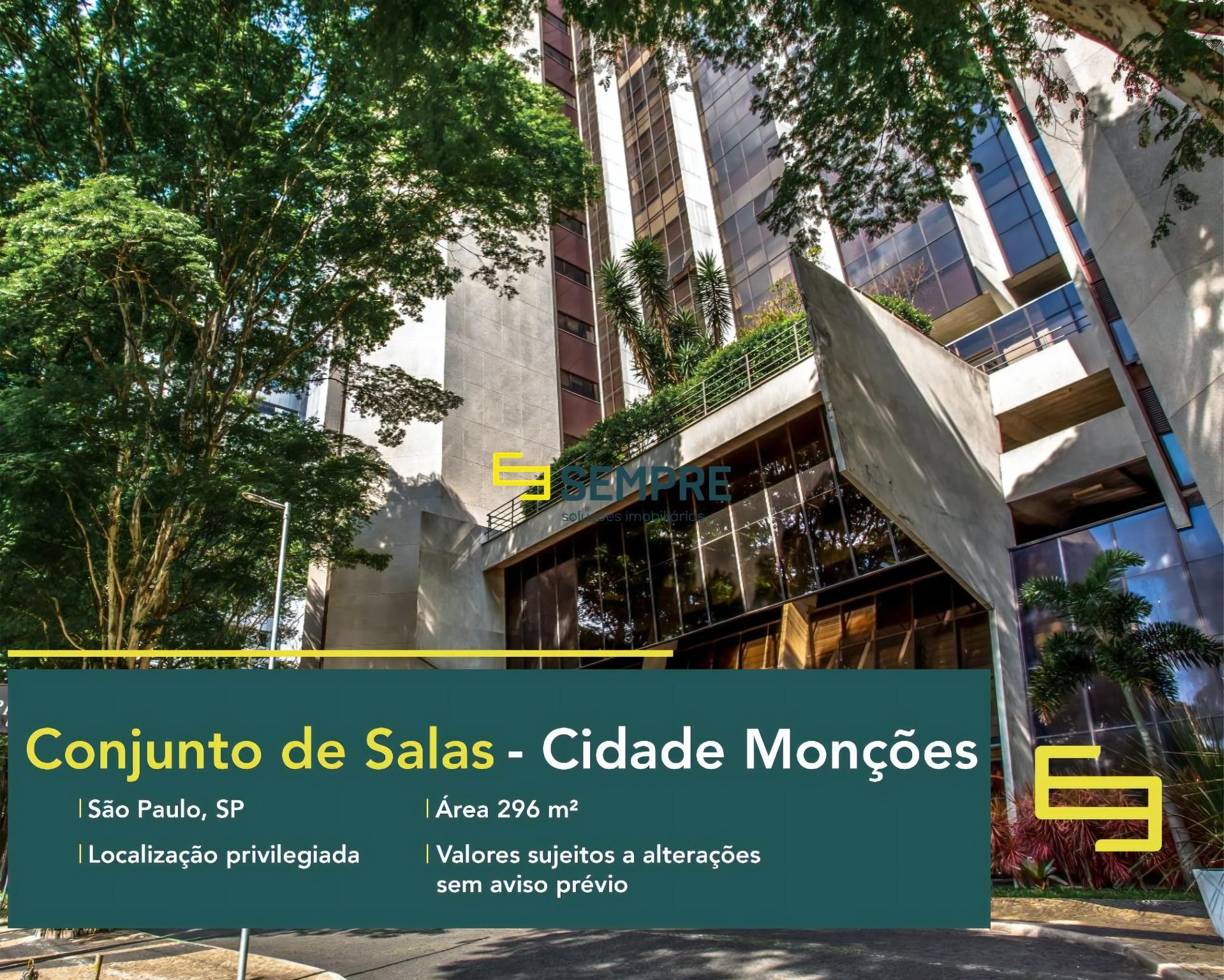 Conjunto de salas comerciais em SP - Edifício Brasilinterpart. O estabelecimento comercial conta, sobretudo, com área de 296,95 m².