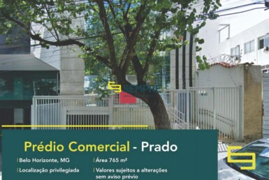 Prédio comercial a venda no Prado em Belo Horizonte, em excelente localização. O estabelecimento comercial conta com área de 765 m².