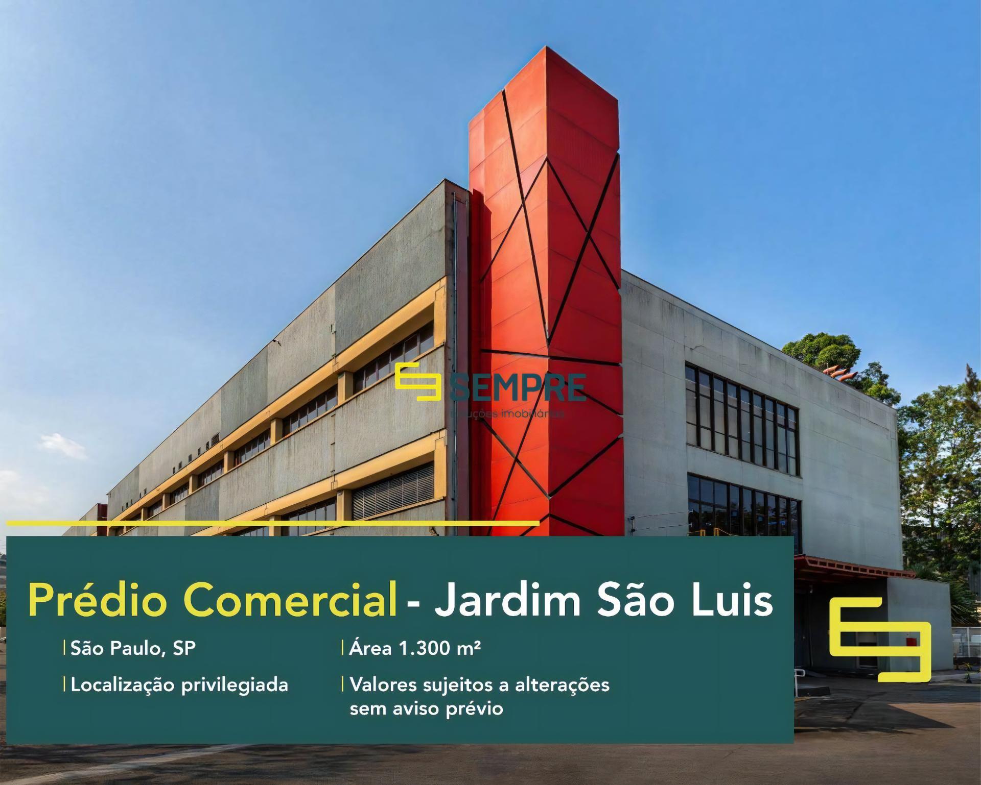 Prédio comercial no Jardim São Luis para alugar em São Paulo, excelente localização. O estabelecimento comercial conta com área de 1.300 m².