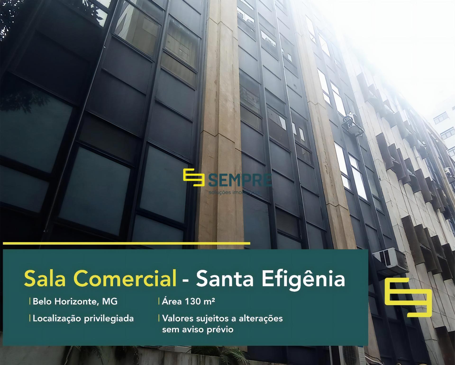 Sala comercial para locação em BH - Edifício Baeta Vianna, em excelente localização. O estabelecimento comercial conta com área de 130 m².