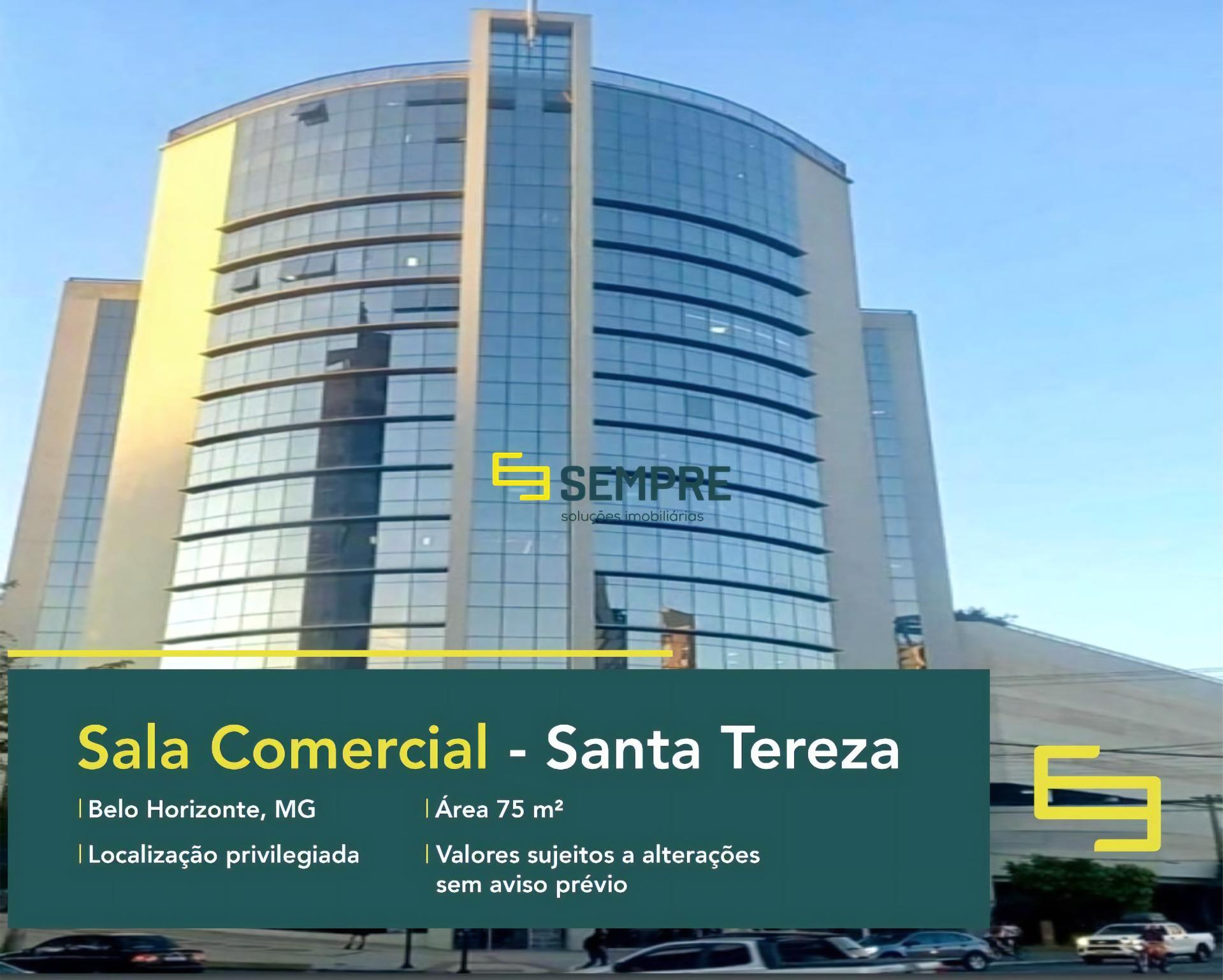 Conjunto de salas comerciais à venda em Belo Horizonte, em excelente localização. O estabelecimento comercial conta com área de 75 m².