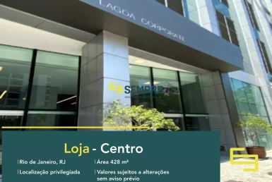 Loja para alugar no Lagoa Corporate - Rio de Janeiro, excelente localização. O estabelecimento comercial conta com área de 428 m².
