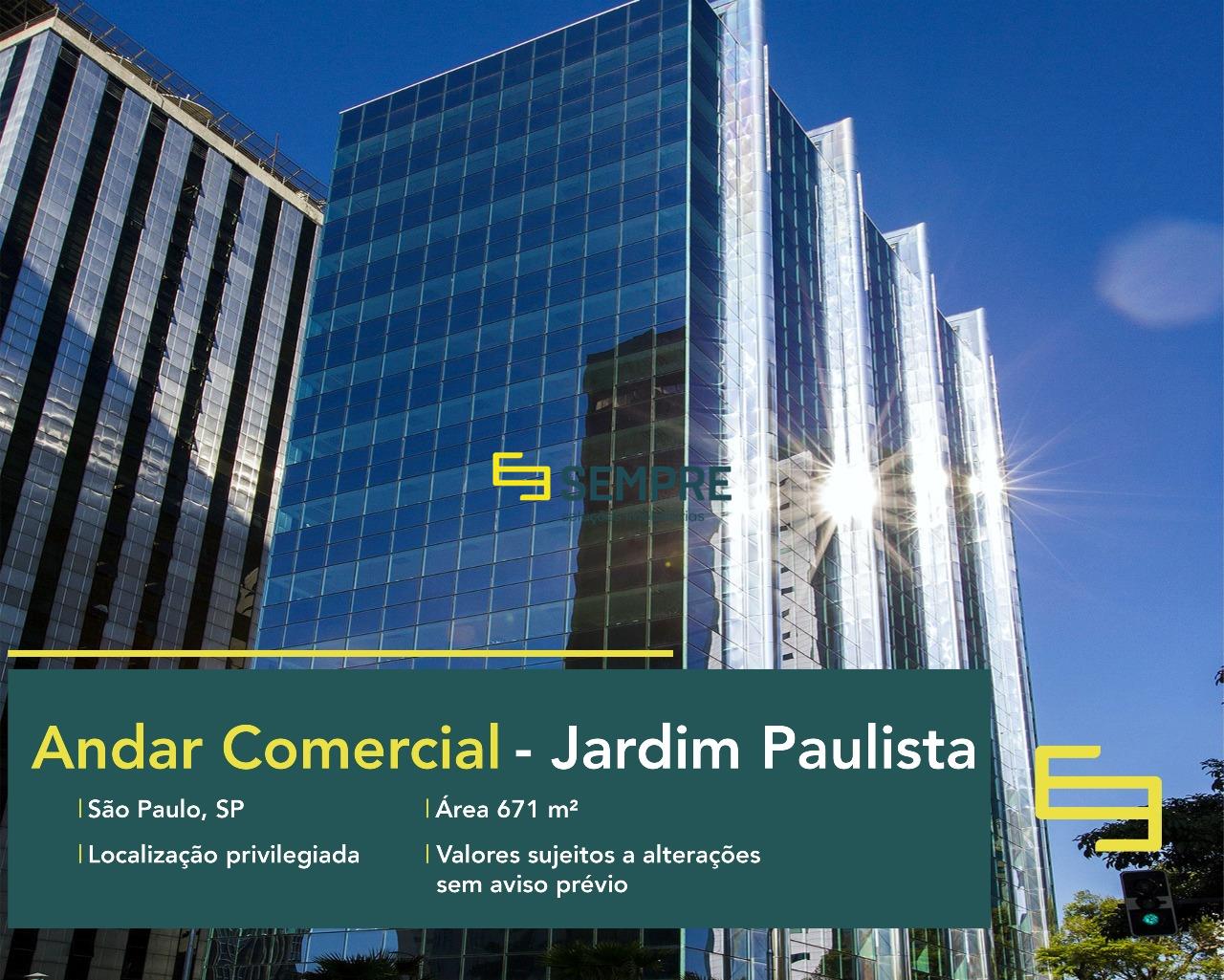 Laje corporativa para locação no Pinheiros Corporate - SP, excelente localização. O estabelecimento comercial conta com área de 671 m².