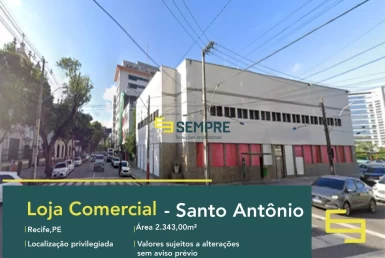Loja para alugar em Recife - Pernambuco, excelente localização. O estabelecimento comercial conta com área de 2.343 m².